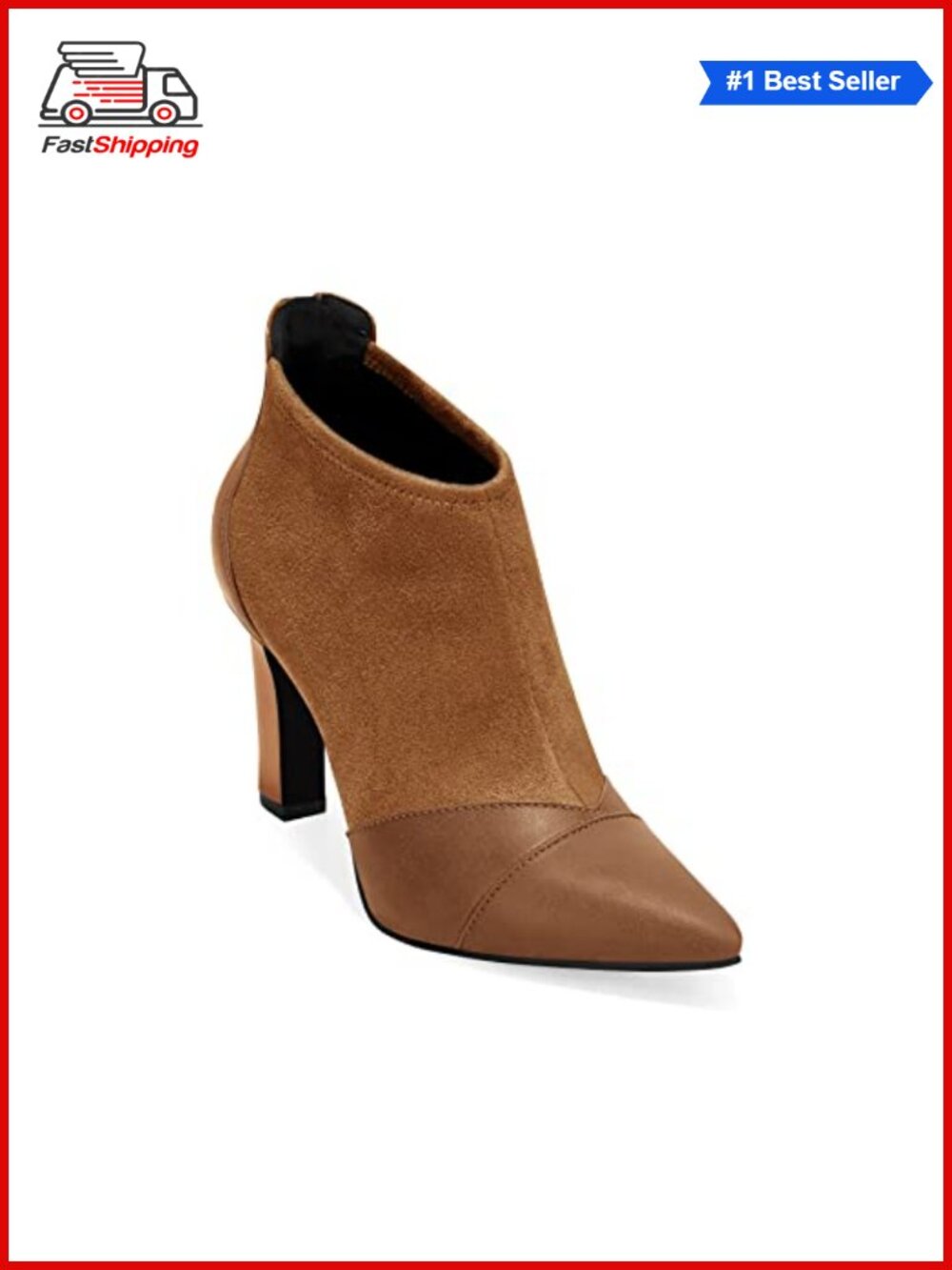 Women's Pointed Toe Stiletto High Heel Ankle Booties with Back Zipper